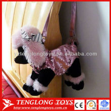 2015 new design delicate poodle puppy plush toy bag